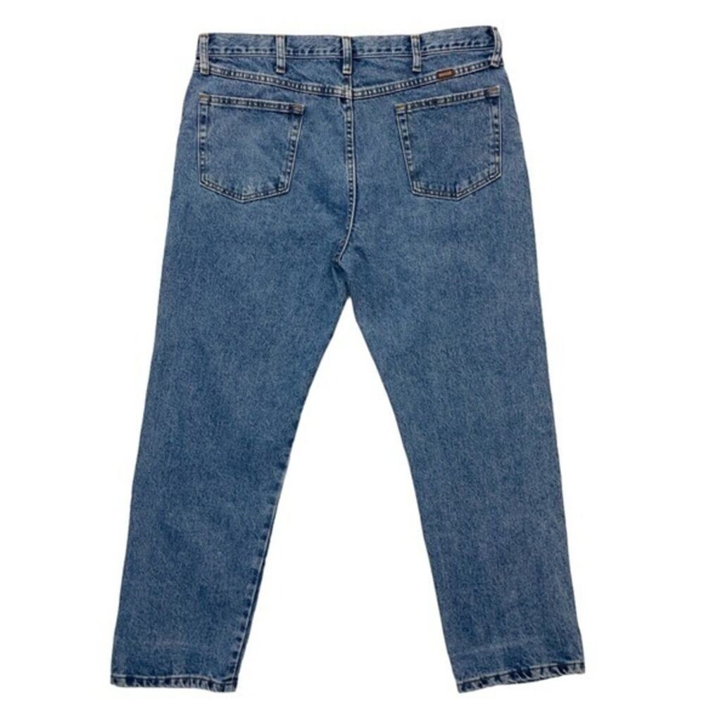 Vintage Rustler Denim Blue Jeans Men’s Size 38 x 29 medium wash distressed - Picture 3 of 10